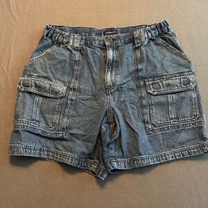 Croft & Barrow Mens Size 36 Blue Denim Cotton Cargo Shorts